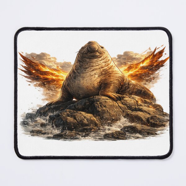 Item preview, Majestic Seal on Coastal Rocks Fantasy Illustration designed and sold by redengineers.
