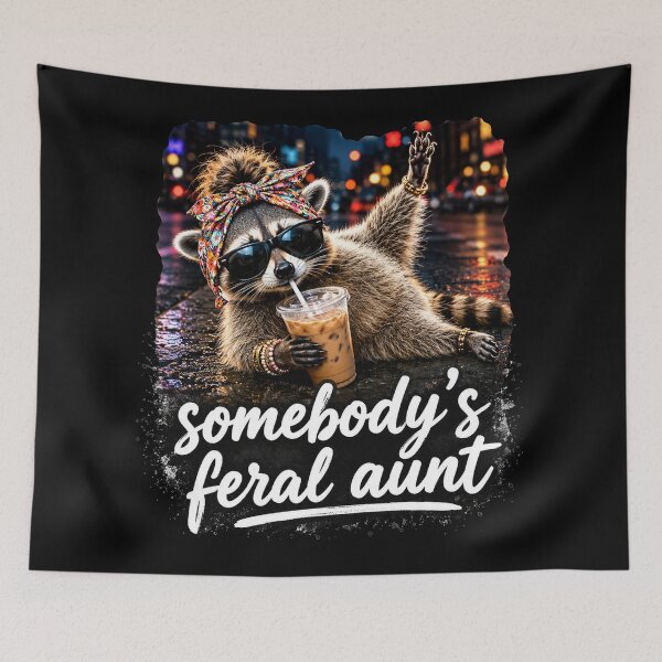 Item preview, Somebody's Feral Aunt Raccoon Iced Coffee Sarcastic Animal designed and sold by will freed18.