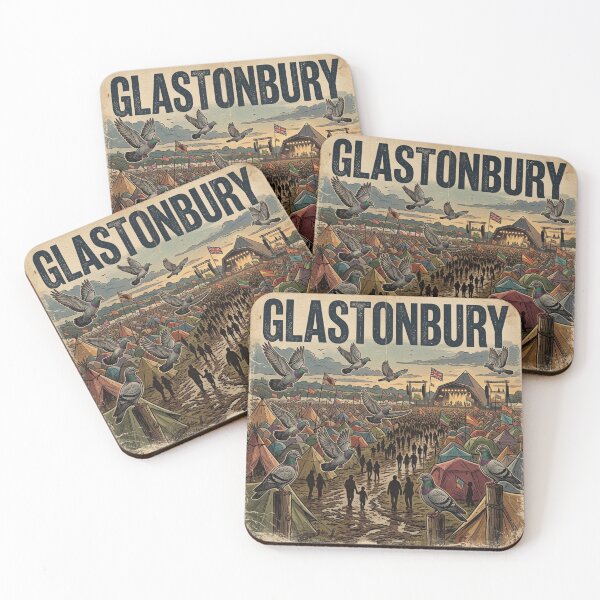 Item preview, Glastonbury Muddy Pigeon Vintage Poster designed and sold by azule1.