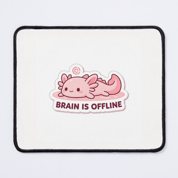 Item preview, No Thoughts Head Empty Cute Axolotl Sticker designed and sold by yanejoy.