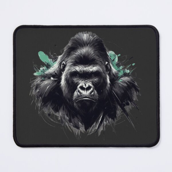 Item preview, Silverback Gorilla Art Print, Black White Gorilla Illustration, Modern Wildlife Wall Decor designed and sold by gkhanco.