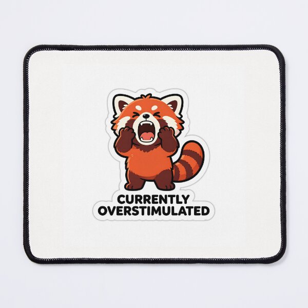 Item preview, Overstimulated Red Panda Screaming Cute Animal Sticker designed and sold by yanejoy.