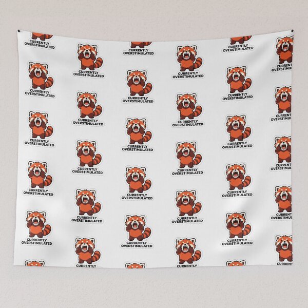 Item preview, Overstimulated Red Panda Screaming Cute Animal Sticker designed and sold by yanejoy.