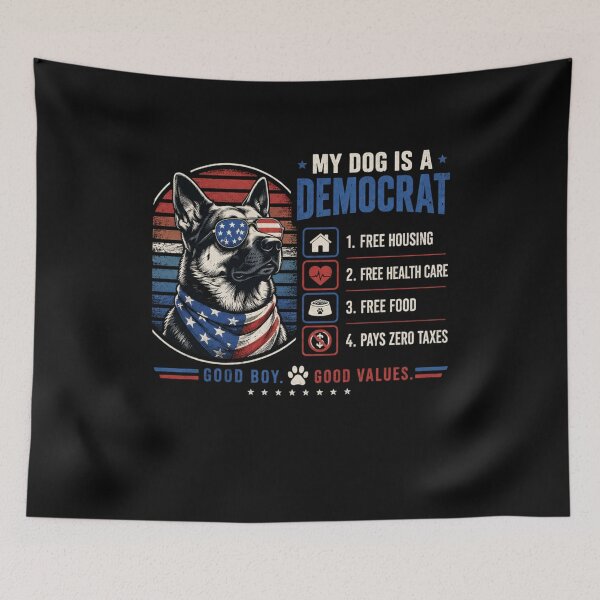 Item preview, My Dog is A Democrat Free Housing Humor Tee designed and sold by IdealDo.