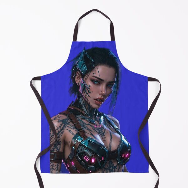 Item preview, Cyberpunk Cyborg Siren – Glowing Blue Eyes & Chrome Implants designed and sold by RadaQueen.