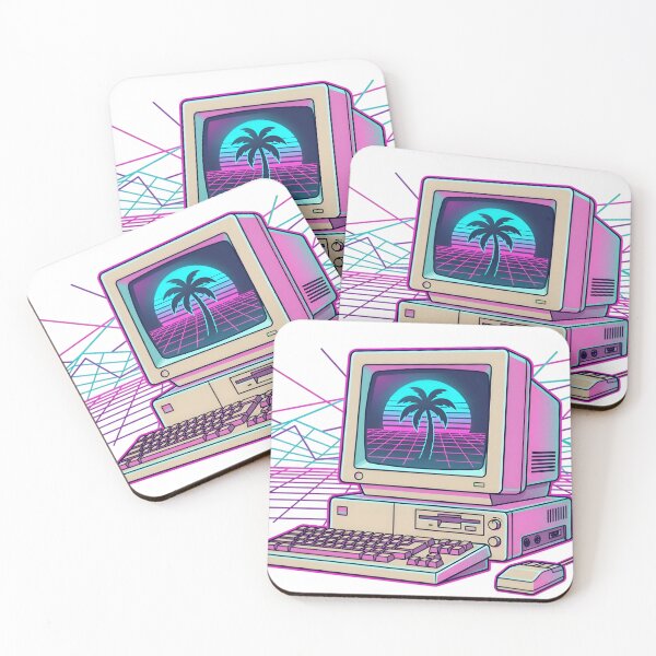 Item preview, Retro 80s Macintosh Computer Synthwave Palm Tree designed and sold by TechBro67.