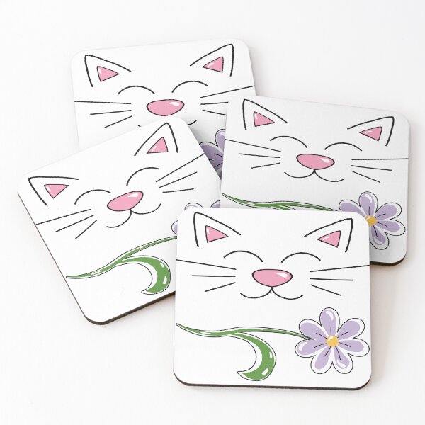 Item preview, Happiness. Smiling cat face and flower designed and sold by ZorianArt.