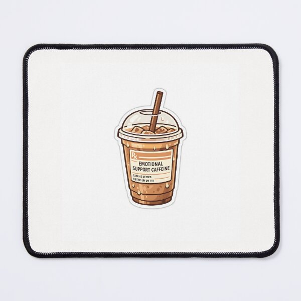 Item preview, Emotional Support Coffee Iced Latte Addict Sticker designed and sold by yanejoy.