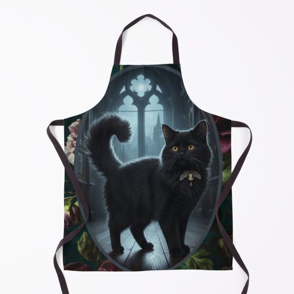 Item preview, Victorian Gothic Black Cat Floral Art Iris of Crimsbury designed and sold by FogandFinch.
