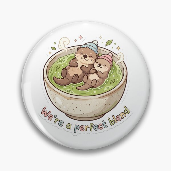 Item preview, Cute Otters Tea Sticker - We're a Perfect Blend Decal designed and sold by Matcha & Midnight.