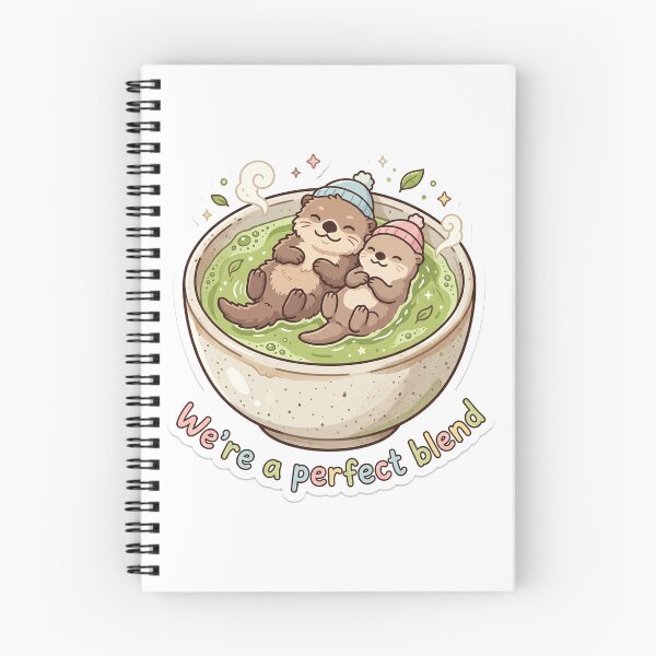 Item preview, Cute Otters Tea Sticker - We're a Perfect Blend Decal designed and sold by Matcha & Midnight.