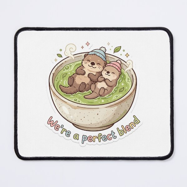 Item preview, Cute Otters Tea Sticker - We're a Perfect Blend Decal designed and sold by Matcha & Midnight.