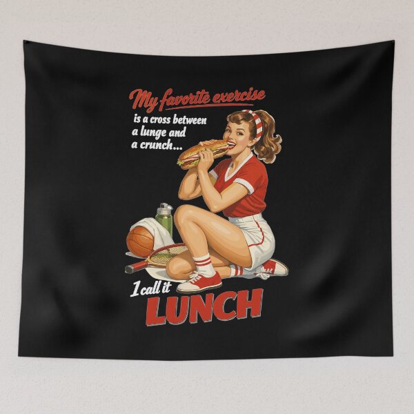 Item preview, Retro Pin-Up Fitness Lunch: Fun Sports Design designed and sold by Pineapple-Tree.