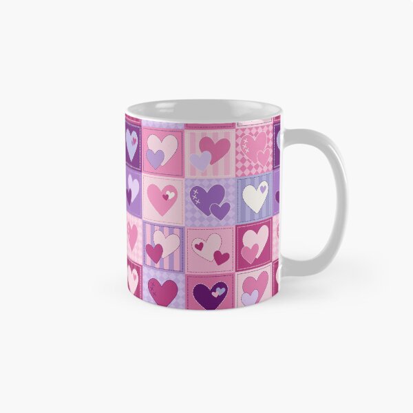 Item preview, Pieces of My Heart – Retro Patchwork Hearts in Pink and Purple designed and sold by melanie4816.