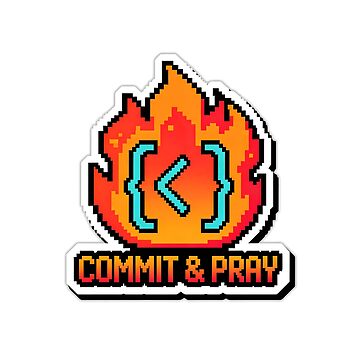 Artwork thumbnail, Git Commit Code On Fire Programmer Burnout Sticker by yanejoy