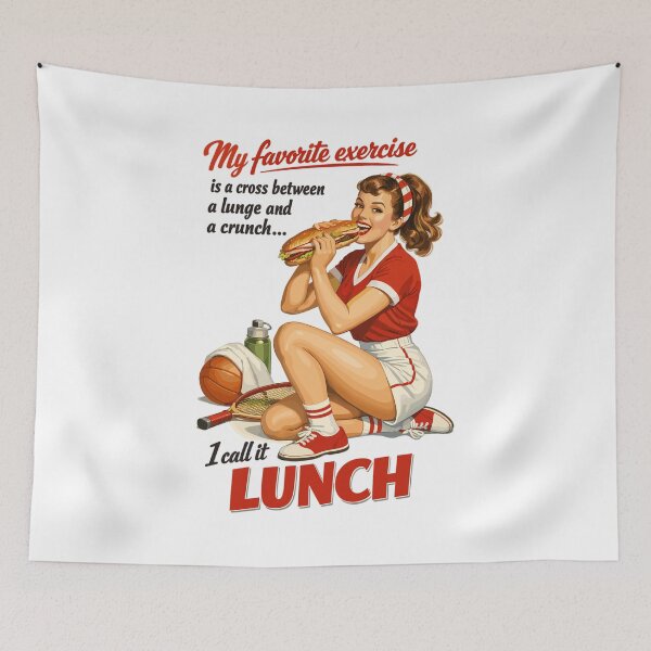 Item preview, Retro Pin-Up Fitness Lunch: Fun Sports Design designed and sold by Pineapple-Tree.