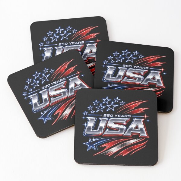Item preview, Patriotic 250 Years USA Retro Chrome Aesthetic designed and sold by Orivana.
