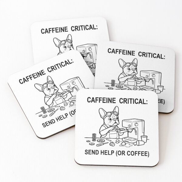 Item preview, Caffeine Critical Send Help Or Coffee Funny French Bulldog designed and sold by The Bold Line Studio.