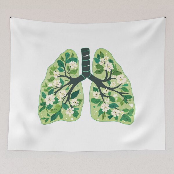 Item preview, Floral Lungs Vintage Botanical Anatomy Lime Green Leaves Flower Aesthetic Streetwear Graphic designed and sold by DesignArtist.ia.