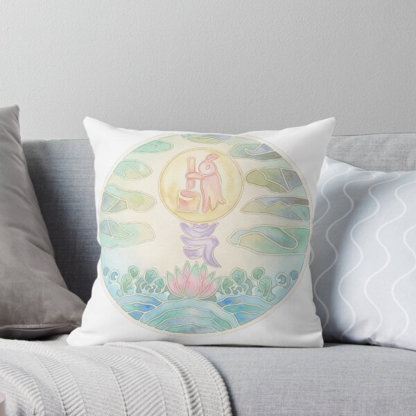 Item preview, Korean Traditional Pastel Lotus Circle Watercolor Pattern designed and sold by Yiruda-Art.