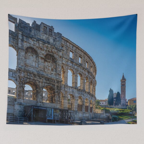 Item preview, Roman Amphitheater and Church Tower in Pula, Croatia designed and sold by Viv Thompson Photography .