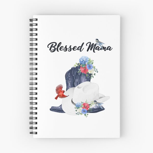 Item preview, Blessed Mama with Cowboy Boots & Hat & Red, White & Blue Floral Bouquet & Birds designed and sold by jeweleddesigns.