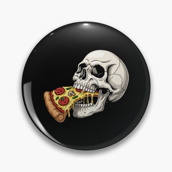 Item preview, Skull Eating Pizza Slice Edgy Halloween Streetwear designed and sold by Amir Faysal.