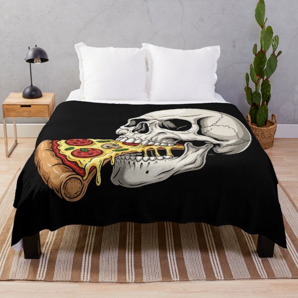 Item preview, Skull Eating Pizza Slice Edgy Halloween Streetwear designed and sold by Amir Faysal.