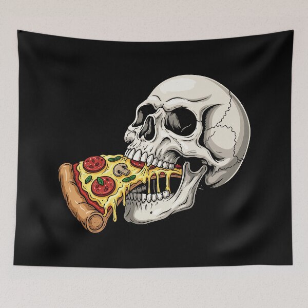 Item preview, Skull Eating Pizza Slice Edgy Halloween Streetwear designed and sold by Amir Faysal.