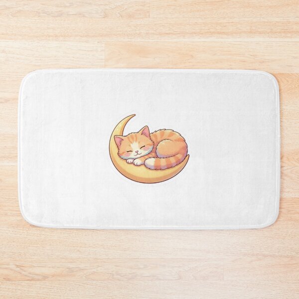 Item preview, Sleeping Cat on Crescent Moon Sticker – Cute Kawaii Kitty Vinyl Decal for Cat Lovers designed and sold by Pandey14.