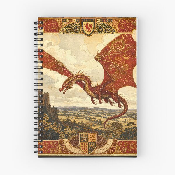 Item preview, The Red Dragon of the Royal Bestiary | Medieval Dragon Art designed and sold by Stoneflower-Art.