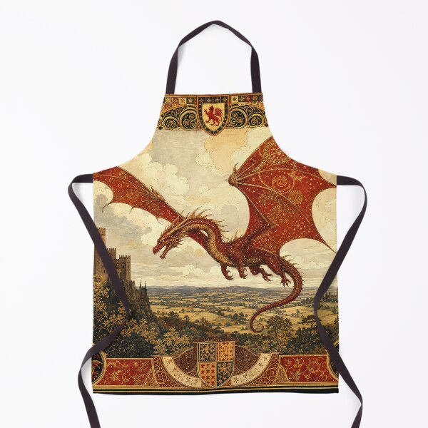 Aperçu de l'œuvre Le Dragon Rouge du Bestiaire Royal | Art du Dragon Médiéval créée et vendue par Stoneflower-Art.