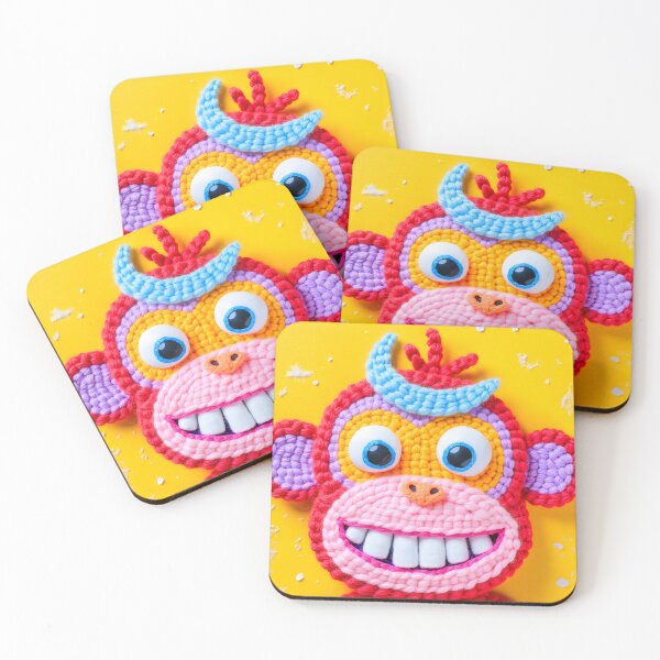 Item preview, Cute Knitted Purple Monkey Cartoon 3 designed and sold by canvahub.