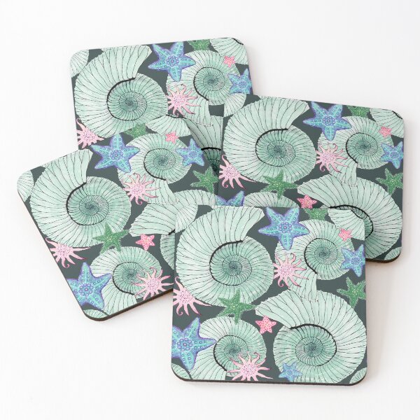 Item preview, Ammonite Garden – Hawthorne Green Ocean Pattern designed and sold by Piret Victoria Ribas.