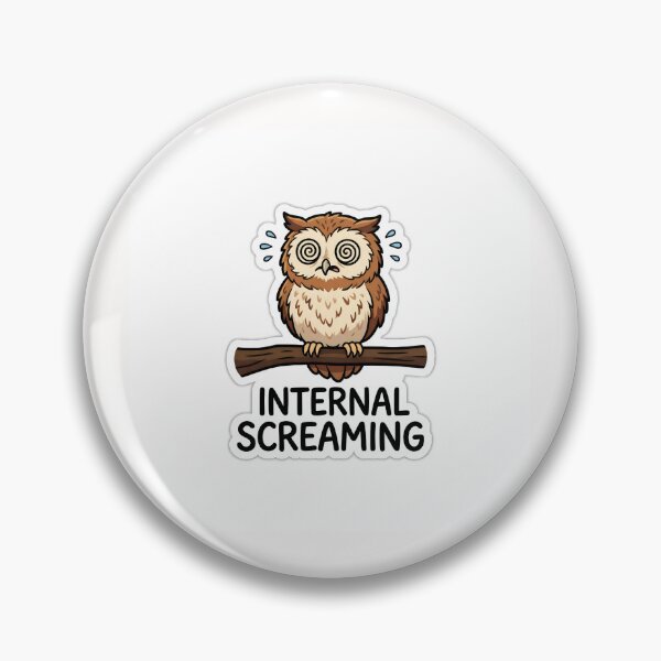Item preview, Overstimulated Night Owl Screaming Cute Animal Sticker designed and sold by yanejoy.