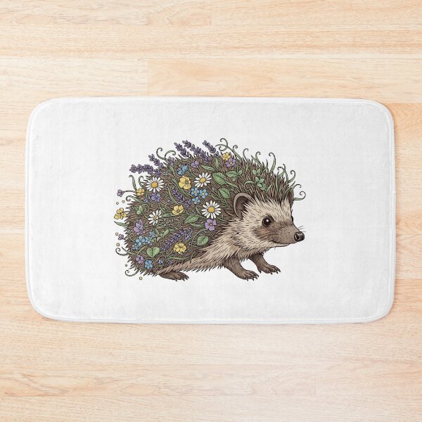 Item preview, Floral Hedgehog Wildflower Cottagecore Woodland Animal designed and sold by Amir Faysal.