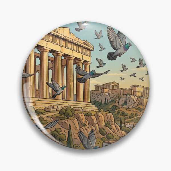 Item preview, Greece Pigeon Vintage Travel Poster designed and sold by azule1.