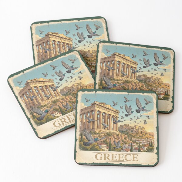 Item preview, Greece Pigeon Vintage Travel Poster designed and sold by azule1.