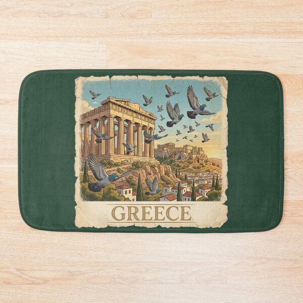 Item preview, Greece Pigeon Vintage Travel Poster designed and sold by azule1.