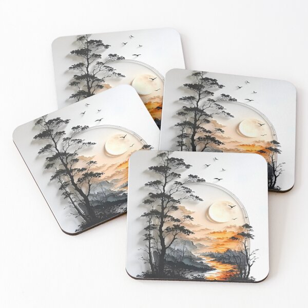 Item preview, Twilight Serenity: An Intricate Layered Paper Art Piece Capturing Nature’s Elegance and Peacefulness designed and sold by Matt_Smith.