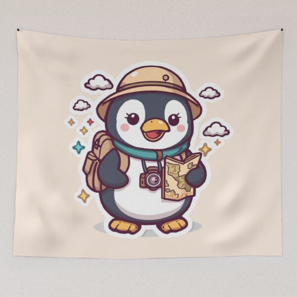 Item preview, Cute Penguin Backpacker Sticker | Kawaii Travel Penguin Adventure Gift designed and sold by Stylestickers55.