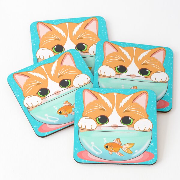 Item preview, Adorable Cat Looking into Goldfish Bowl designed and sold by daphsam.