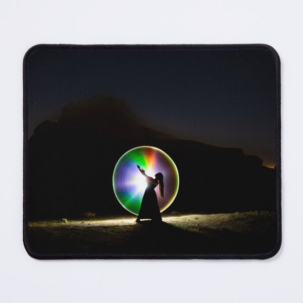 Item preview, Light Painting Circle Over Dark Mountain Landscape designed and sold by Amitphotos.