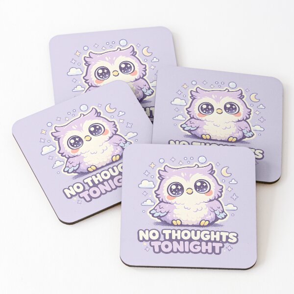 Item preview, No Thoughts Tonight Cute Kawaii Owl Design | Funny Empty Brain Introvert Meme designed and sold by Artistry in Motion by MADsrecreation.