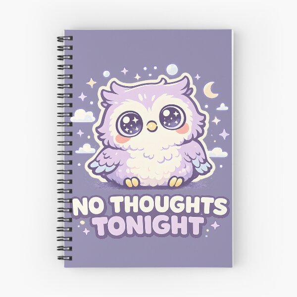 Item preview, No Thoughts Tonight Cute Kawaii Owl Design | Funny Empty Brain Introvert Meme designed and sold by  Artistry in Motion by MADsrecreation.
