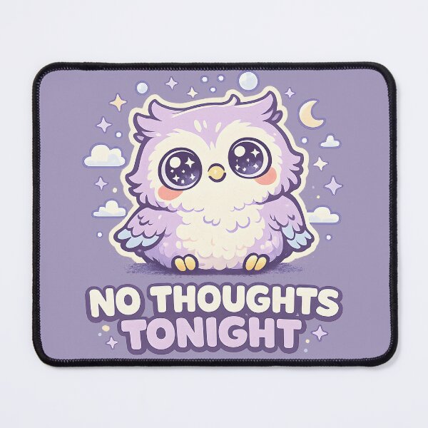 Item preview, No Thoughts Tonight Cute Kawaii Owl Design | Funny Empty Brain Introvert Meme designed and sold by MAD's Recreation Studio.