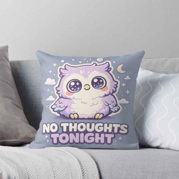 Item preview, No Thoughts Tonight Cute Kawaii Owl Design | Funny Empty Brain Introvert Meme designed and sold by  Artistry in Motion by MADsrecreation.