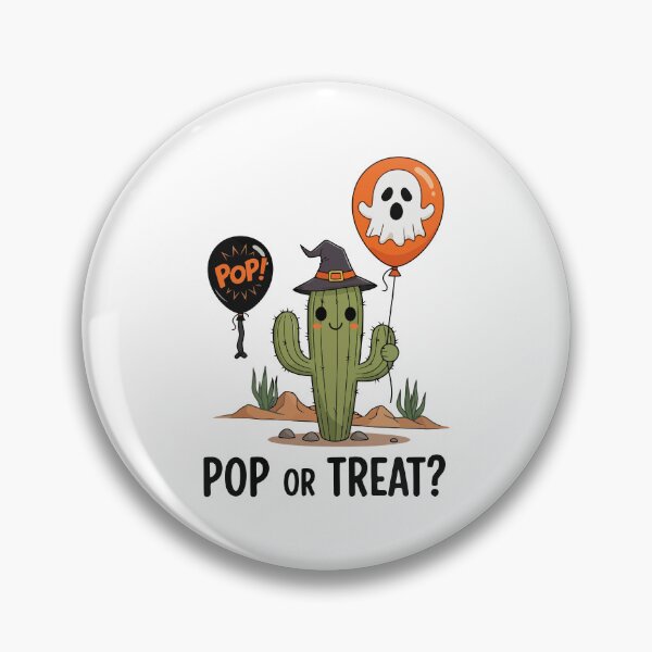 Item preview, Pop or Treat Funny Halloween Cactus Ghost Balloon designed and sold by Amir Faysal.