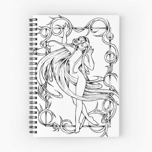 Item preview, Celestial Girl Line Art - Minimalist Black and White Illustration designed and sold by Kails-Art.