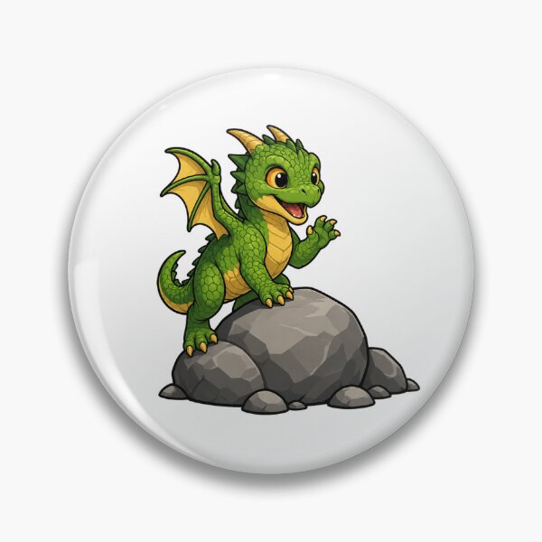 Item preview, Cute Baby Green Dragon on Rock designed and sold by Hatchling Hollow.